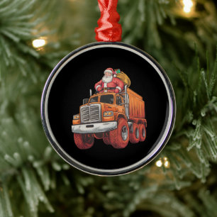 Ornement En Métal Noël Père Noël Monster Camion Xmas Garçons Enfants