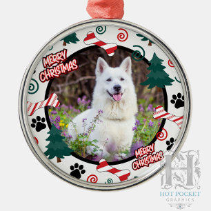 Ornement En Métal Noël personnalisé avec photo de chien