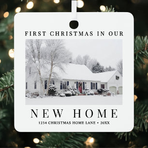 Ornement En Métal Noël personnalisé de première maison neuve