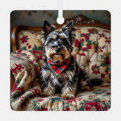 Ornement En Métal Noël personnalisé Scottish Terrier (Recto)