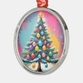 Ornement En Métal Noël Pop Art avec des éclaboussures de couleurs (Gauche)