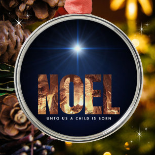 Ornement En Métal NOEL Pour Nous Un Enfant Est Né Noël
