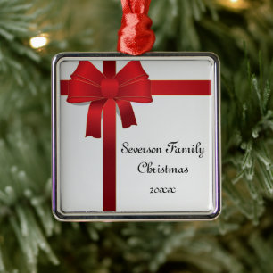 Ornement En Métal Noël rouge de famille d'arc