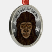 Ornement En Métal Noël Sasquatch Bigfoot et Snowflakes (Droite)