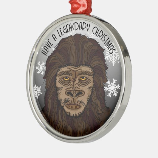 Ornement En Métal Noël Sasquatch Bigfoot et Snowflakes (Gauche)