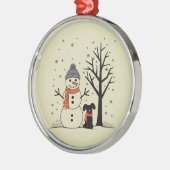 Ornement En Métal Noël Snowman Xmas Chien hiver (Gauche)