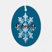 Ornement En Métal Noël turquoise bleu clair blanc (Avant gauche)