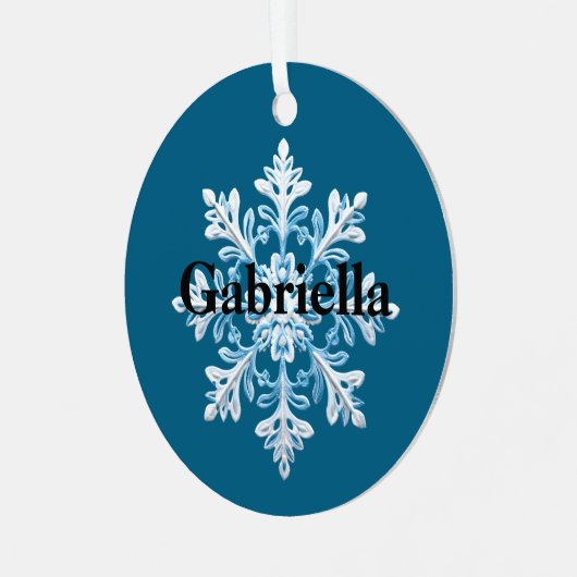 Ornement En Métal Noël turquoise bleu clair blanc (Avant gauche)