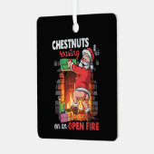 Ornement En Métal Noix de poitrine Griller Drôle Naughty Père Noël D (Avant gauche)