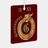 Ornement En Métal Nom personnalisé et monogramme Style celtique Ouro (Avant droite)