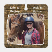 Ornement En Métal Nom photo de l'amant du cheval noir rustique (Recto)