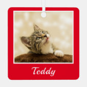 Ornement En Métal Nom photo de l'animal de Noël (Verso)