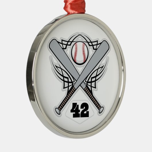 Ornement En Métal Nombre uniforme 42 de joueur de baseball (Droite)