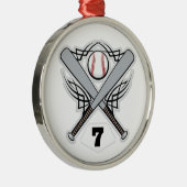 Ornement En Métal Nombre uniforme 7 de joueur de baseball (Droite)