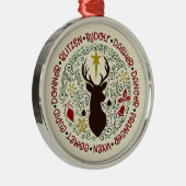 Ornement En Métal Noms des rennes de Noël Rudolf (Droite)
