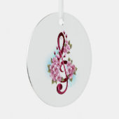 Ornement En Métal Notes de clef musicale en treble avec des fleurs S (Avant droite)
