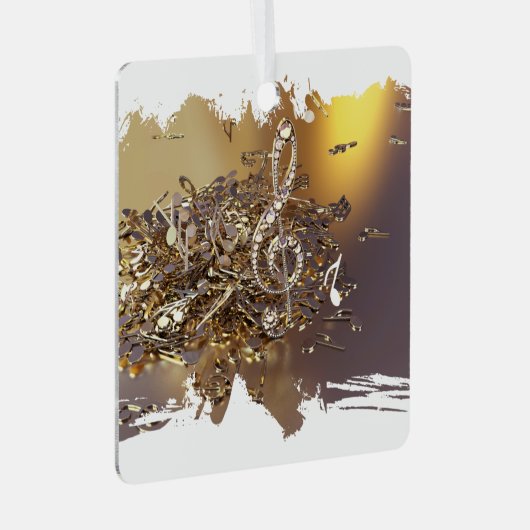 Ornement En Métal Notes musicales treble clef and fa (Avant droite)