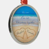 Ornement En Métal Notre 1er Noël Ensemble. Noms des couples dans le  (Droite)