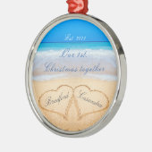 Ornement En Métal Notre 1er Noël Ensemble. Noms des couples dans le  (Gauche)