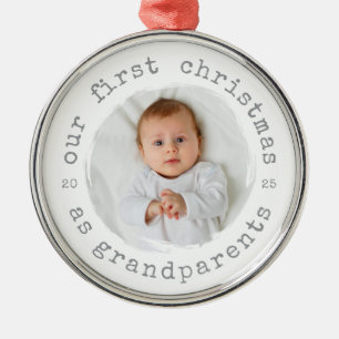 Ornement En Métal Notre premier Noël de grand-parents 2025 Grand-béb