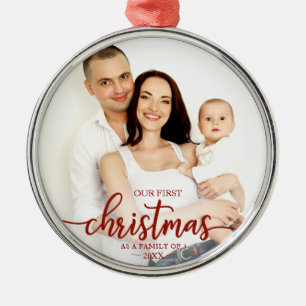 Ornement En Métal Notre Premier Noël En Tant Que Famille De 3 Écritu