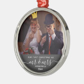 Ornement En Métal Notre premier Noël en tant que Mr & Mrs Nom Grey (Gauche)