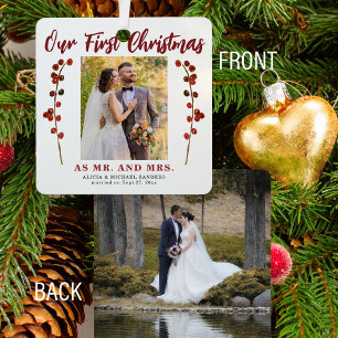 Ornement En Métal Notre premier Noël marié 2 photo moderne