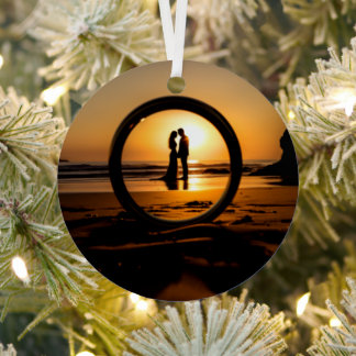 Ornement En Métal Notre Premier Noël Marié, Pour Eux