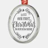 Ornement En Métal Notre Premier Noël Nouvelle Maison (Gauche)