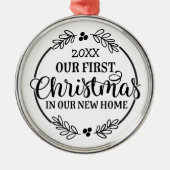 Ornement En Métal Notre Premier Noël Nouvelle Maison (Devant)