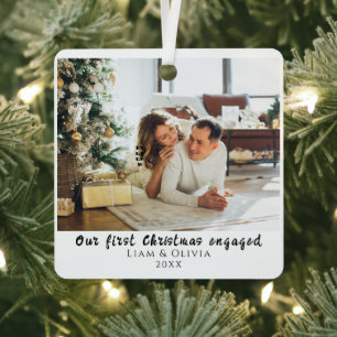 Ornement En Métal Notre première photo de Noël a mobilisé Minimal Co