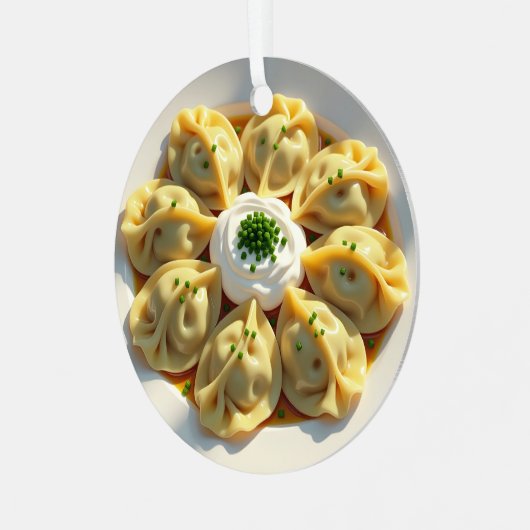 Ornement En Métal Nous sommes un Pierogi parfait ! Noël drôle (Avant gauche)