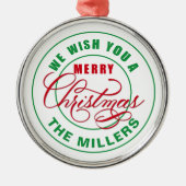 Ornement En Métal Nous Vous Souhaitons Un Joyeux Noël (Devant)