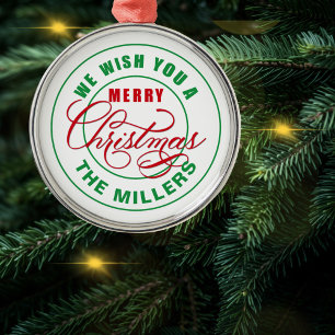 Ornement En Métal Nous Vous Souhaitons Un Joyeux Noël