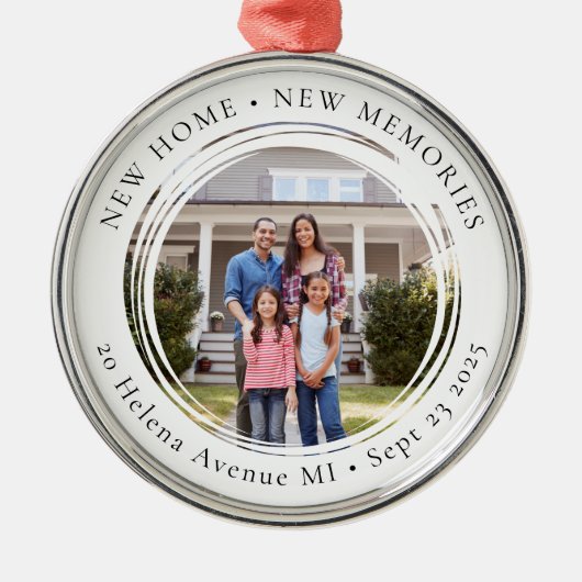 Ornement En Métal Nouveau Accueil Photo Houclier Keepsaké (Devant)