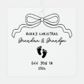 Ornement En Métal Nouveau Faire-part bébé Noël (Recto)