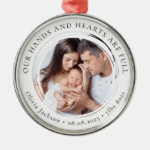 Ornement En Métal Nouveau garde photo bébé premier Noël (Devant)