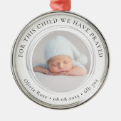Ornement En Métal Nouveau garde photo bébé premier Noël (Devant)