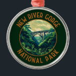Ornement En Métal Nouveau Parc national de la Gorge de la rivière Re<br><div class="desc">Nouveau design vectoriel River Gorge. Le parc abrite l'un des meilleurs radeaux d'eau vive du pays et est également l'une des zones d'escalades les plus populaires de la côte Est.</div>