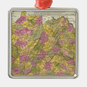 Ornement En Métal Nouvelle carte de la Virginie