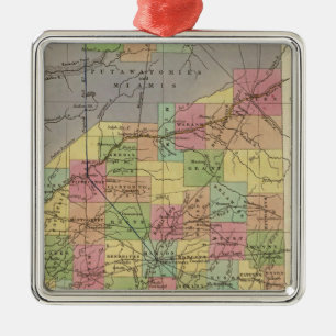 Ornement En Métal Nouvelle Carte De L'Indiana