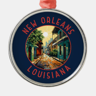 Ornement En Métal Nouvelle-Orléans Louisiane Cercle Rétro en détress