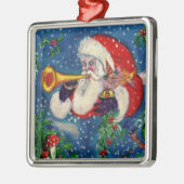 ORNEMENT EN MÉTAL NUIT DE NOËL MUSICALE /SANTA CLAUS BUGLER (Gauche)