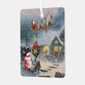 Ornement En Métal Nuit de Noël Neige hiver Père Noël Sleigh Nom Anné (Avant gauche)