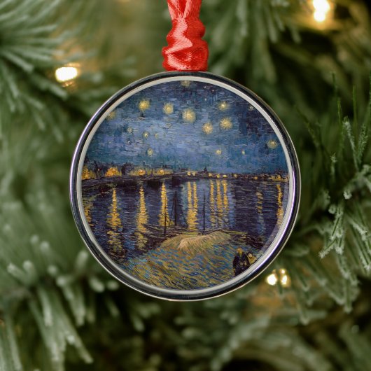 Ornement En Métal Nuit étoilée sur le Rhône par Vincent Van Gogh (Arbre)