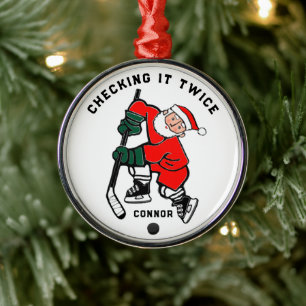 Ornement En Métal Objet de Noël à collectionner sur le hockey