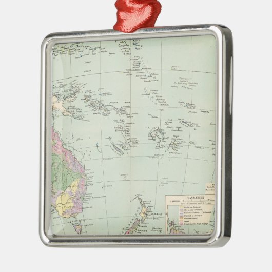 Ornement En Métal Oceanien - carte d'atlas d'Océanie (Gauche)
