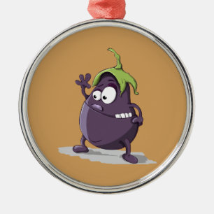 Ornement En Métal Oeil végétal pourpre d'aubergine