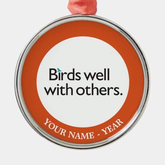 Ornement En Métal Oiseaux bien avec d'autres (Devant)