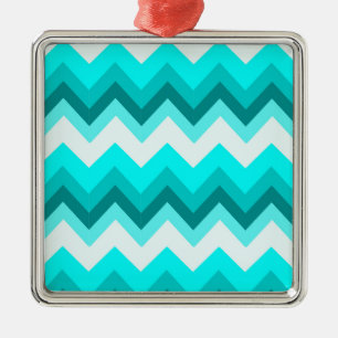 Ornement En Métal Ombre Girly Motif Turquoise Turquoise Chevron